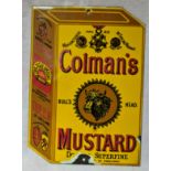 A reproduction Colman's Mustard enamel sign 19.5cm x 27.5cm.