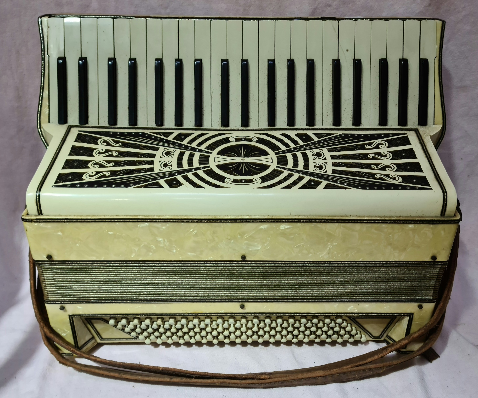 A vintage accordion.