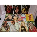 A collection of approx 40 Penthouse adult magazines.