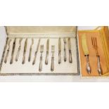 A cased set of knives and forks, the handles marked '800', the box marked 'Argento 800/000',