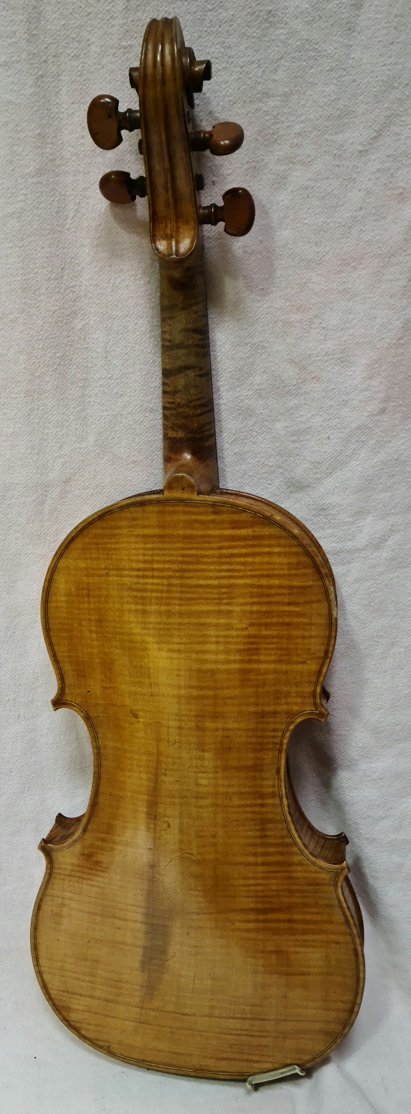 A late 19th century violin, one back, length 356mm, bearing label 'Joseph Guarnerius 17', with three - Bild 3 aus 12