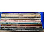 A box of LPs to include Dire Straits, Blue Oyster Cult, Georgia Satellites, Focus, FMX, Brian Adams,