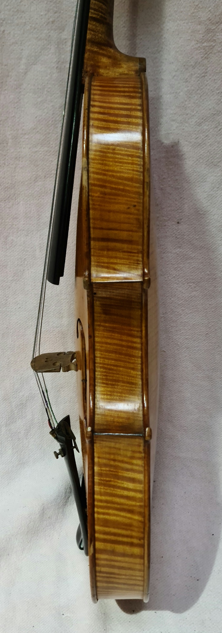 A late 19th century violin, one back, length 356mm, bearing label 'Joseph Guarnerius 17', with three - Bild 9 aus 12