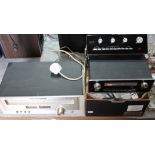 Four boxes of assorted HiFi and spares including valves, Sugden control unit and tuner, a Marantz
