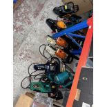 9 chainsaws - 4 petrol and 5 electric - as found