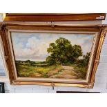 20th century school, oil on canvas, landscape 75cm x 49.5cm, signed 'Jason Threlfall', framed.