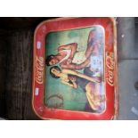 A 1960s Coca Cola enameled tray.