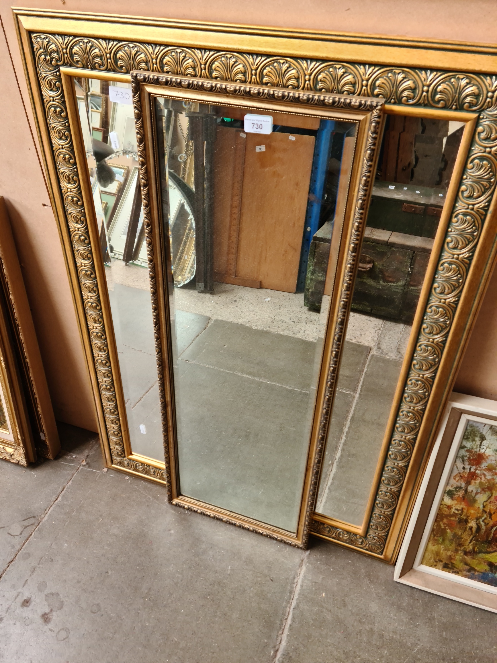 Two modern gilt framed mirrors.