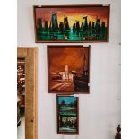 Nick Tomlinson (20th Century), a group of three original works, oil on boards, various sizes from