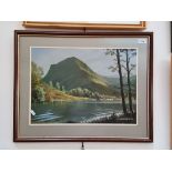 John Corcoran, 20th century school, pastel, Lake District scene, 'Fleetwith Pike from Buttermere',
