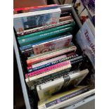 A box of hardback books, traction engines (approximately 20) and four books on wagons.