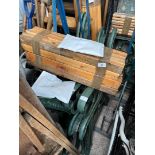 A cast metal garden table with slats + nuts and bolts, a garden bench with slats and two garden