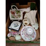 Worcester items including cup and saucer c 1907 and jug and small dishes c 1912