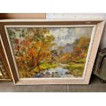 Tom Oldham (British, b.1928), 'Smardale Gill', impressionistic river scene, 49.5cm x 39.5cm,