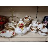 Royal Albert 'Old Country Roses' teaware, approximately 43 pieces.