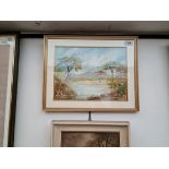Mary Helen Carlisle (American/British 1869-1925), landscape, oil on board, 31cm x 23cm, signed lower