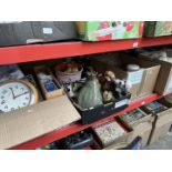 4 boxes of misc pottery, ornaments, household items, glassware, storage jars, onyx lamps, etc.