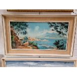 Franco Ruocco (20th Century School), Mediterranean scene, oil on canvas, 79cm x 39cm, signed '