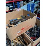 3 boxes of misc tools and garageware.