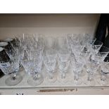 A suite of 30 Stuart Crystal Glengarry glasses including large goblets and tumblers