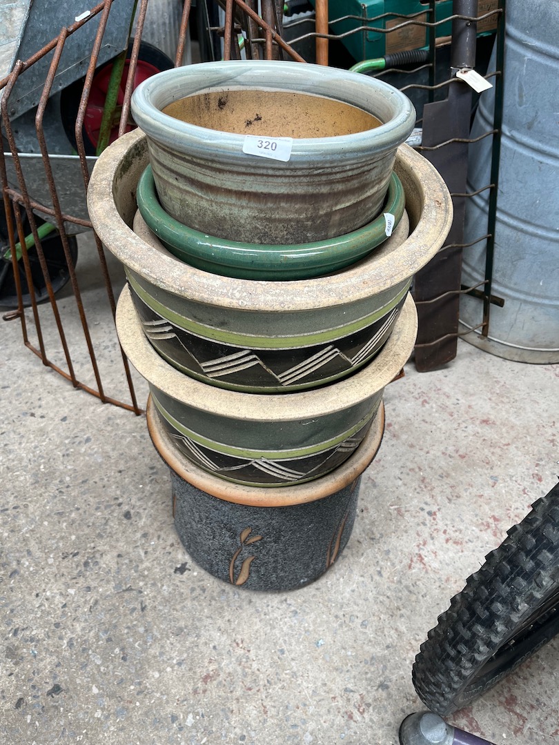 6 ceramic planters