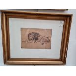 After Rembrandt van Ryn (1606-1669), 'A Lion Lying Down', 20th century print, 29.5cm x 19.5cm,