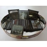 A collection of antique / vintage photo negatives on glass to include Victorian examples.