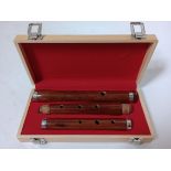 A wooden flute in box.