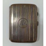 A silver cigarette case, hallmarked for Birmingham, 1922, J.C Ltd, gross weight 79.30 grams.