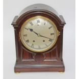 A French mahogany cased mantle clock, circa 1900, height 32cm.