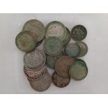 A selection of pre 2nd WW coins to include half crowns, florins, shillings, etc, mainly George V,