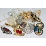 Assorted costume jewellery.