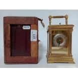 A 19th century carriage clock with original case.