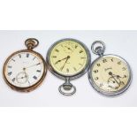Three pocket watches comprising a gold plated Elgin, a Smith and a Federal