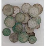 A selection of pre 2nd WW coins to include half crowns, florins, shillings, etc, mainly George V,
