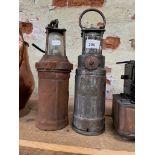 Two electric safety lamps : The Concordia Electric Safety Lamp Co Cardiff, Type KG and an Oldham