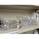 Lead crystal - 34 pieces including wine glasses by Brierley, tumblers and lidded bowls by Edinburgh