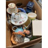 Various items of pottery and glass including Edinburgh crystal, Royal Worcester, Aynsley, plated