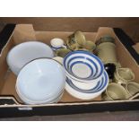 Cornish wares (13 pieces), Sadler coffee set and Denby plates and bowls