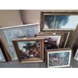 Various pictures including a still life oil signed 'B Kelly'.