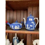 Wedgwood jasperware tea pot and coffee pot