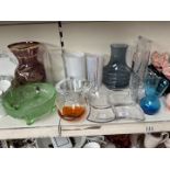 Selection of glass vases and bowls