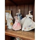 5 Royal Doulton figures including 'Masquerade' HN2251