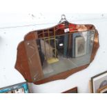 Art Deco mirror with amber glass