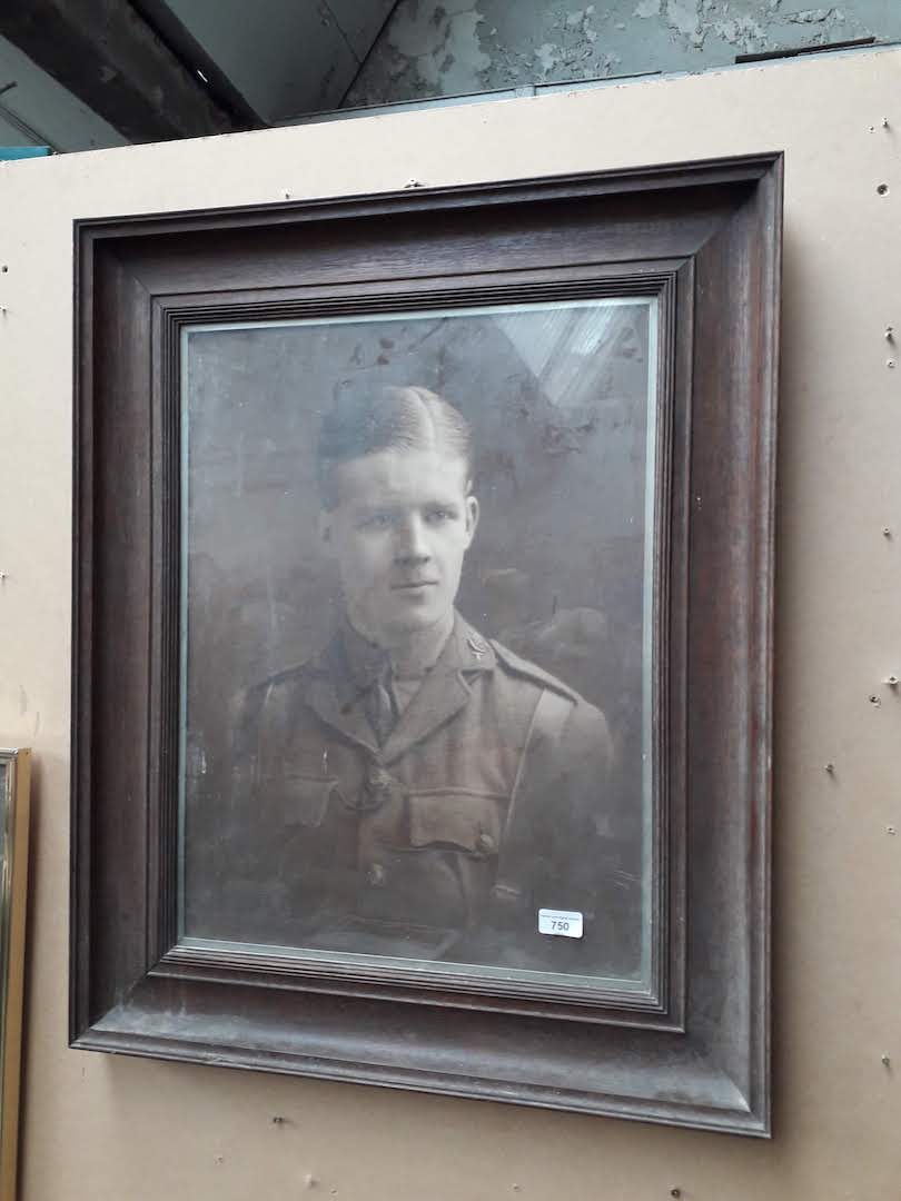 Oak framed phto of a First World War soldier