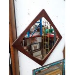 Teak framed mirror