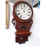 A Victorian drop dial mahogany mahogany wall clock.