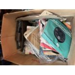 A box of 45rpm records, 1960s onwards