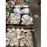 A large collection of Royal Alber Moss Rose pattern china including telephone, diner plates,