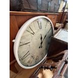 A large vintage style wall clock, diameter 71cm.
